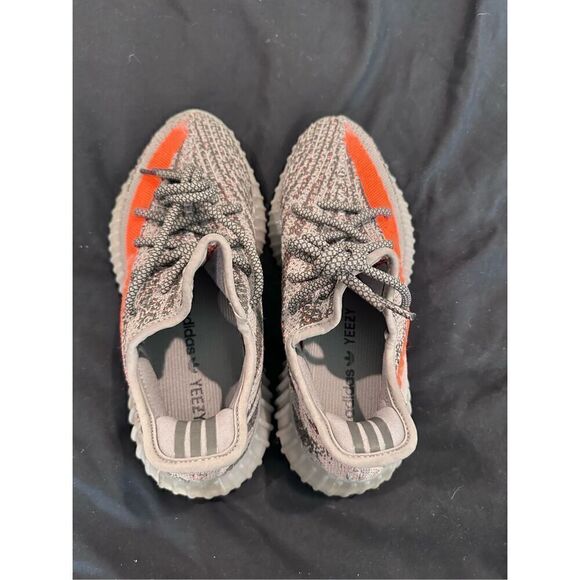 US SIZE 6.5 Yeezys adidas boost 350 V2 gray and orange zebra - Picture 2 of 9